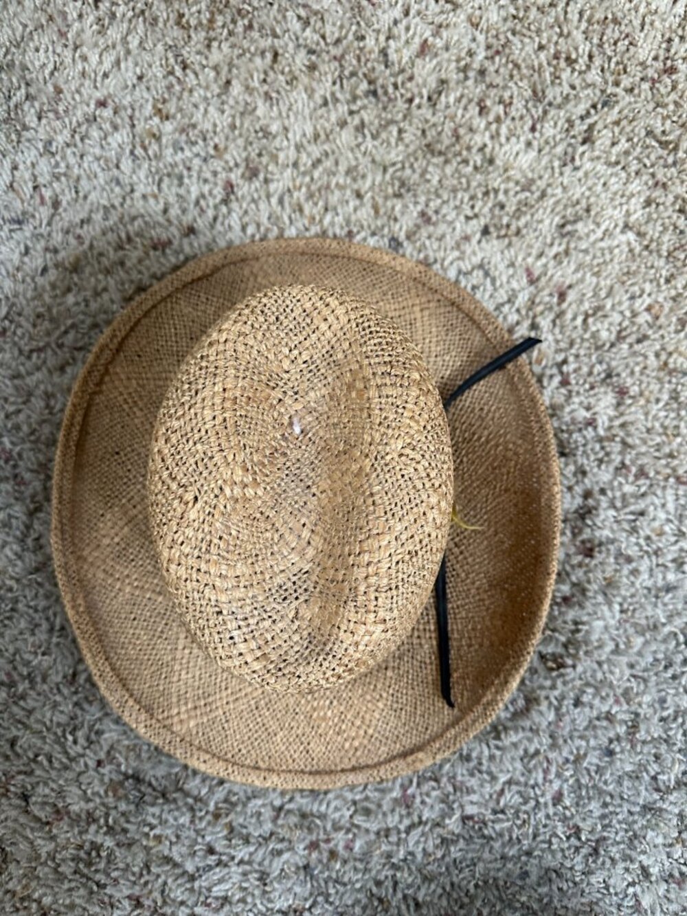 Stetson Roadrunner Straw Hat Western Style Hatband & Interior Band Brown 71/8 - Picture 2 of 7